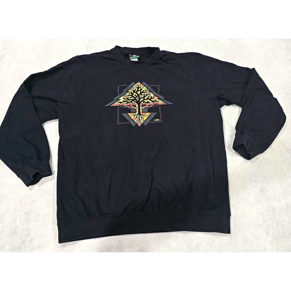 LRG Lifted Research Group Mens XL Blk Crewneck Sweatshirt Tree Streetwear Skate